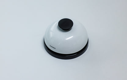 TANOSEE Classic Desk Bell with Silver Finish - Restaurant Service Call Button for Hostess/Hotel/Customer Counter